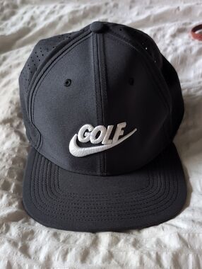 Nike Black Snapback Hat with White GOLF Embroidery